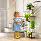 Plant Stand Indoor with Grow Lights - Tiered Corner Shelf Small Metal Lighted Flower Rack Multiple