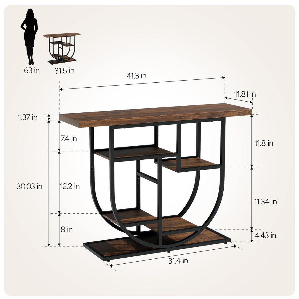 MemoCastle Modern Console Table for Entryway with Storage: 41.3 Inch Wood Sofa Tables for Living Room - Narrow Farmhouse Accent Desk for Home Decor