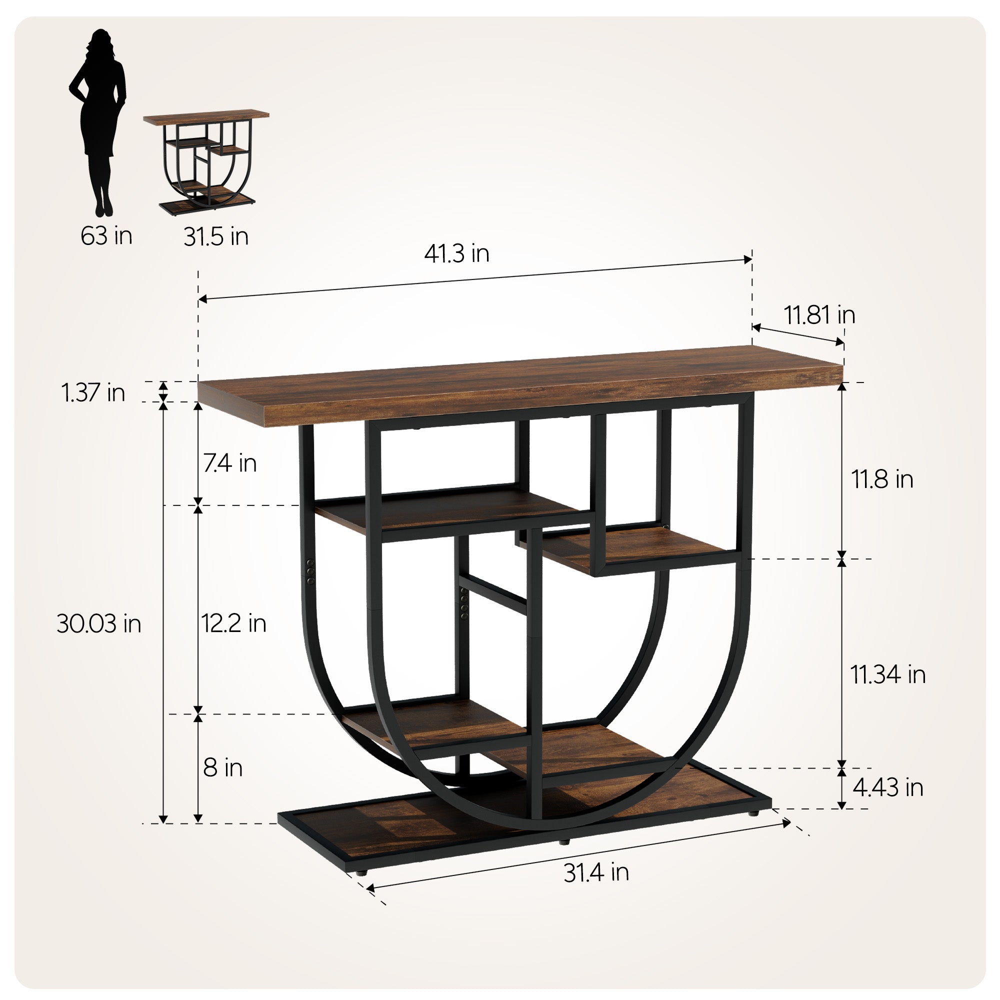 MemoCastle Modern Console Table for Entryway with Storage: 41.3 Inch Wood Sofa Tables for Living Room - Narrow Farmhouse Accent Desk for Home Decor