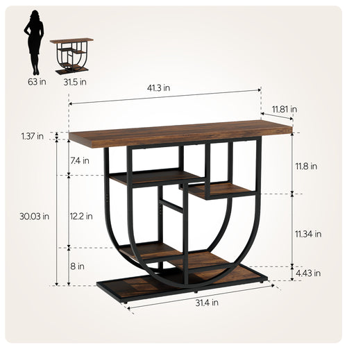 MemoCastle Modern Console Table for Entryway with Storage: 41.3 Inch Wood Sofa Tables for Living Room - Narrow Farmhouse Accent Desk for Home Decor