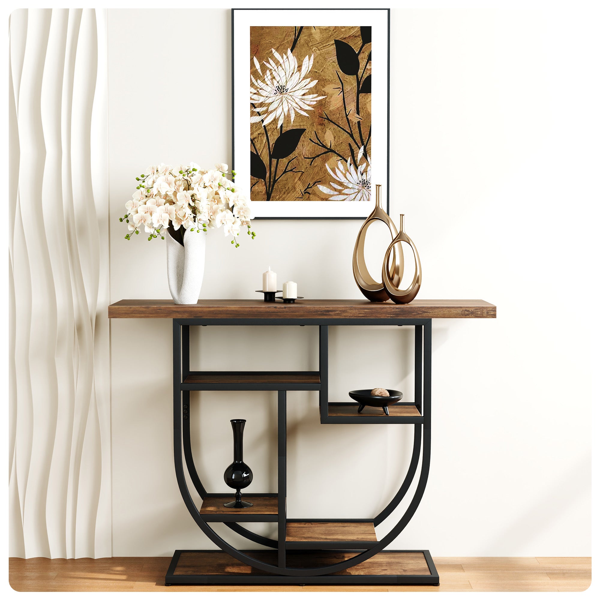 MemoCastle Modern Console Table for Entryway with Storage: 41.3 Inch Wood Sofa Tables for Living Room - Narrow Farmhouse Accent Desk for Home Decor