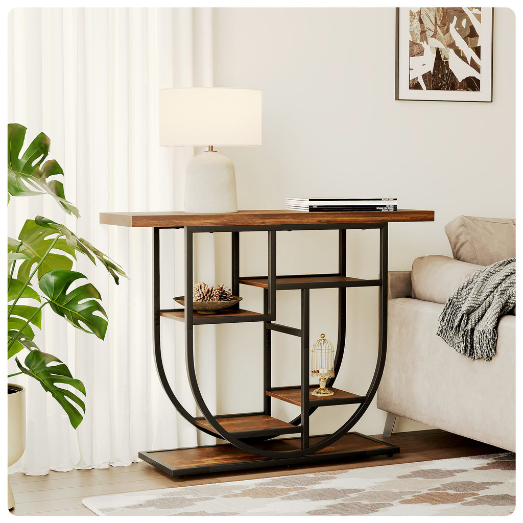 MemoCastle Modern Console Table for Entryway with Storage: 41.3 Inch Wood Sofa Tables for Living Room - Narrow Farmhouse Accent Desk for Home Decor