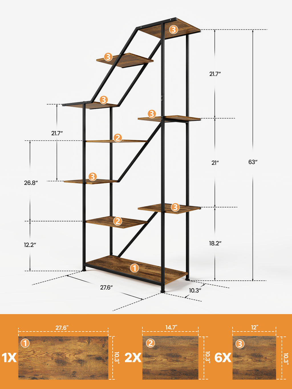 MemoCastle Lighted Plant Stand with Grow Lights – Multi Tier Metal Shelf Rack for Indoor Succulent Flower Tree or Herb Display