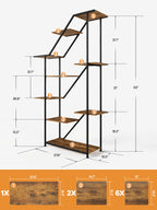 MemoCastle Lighted Plant Stand with Grow Lights – Multi Tier Metal Shelf Rack for Indoor Succulent Flower Tree or Herb Display