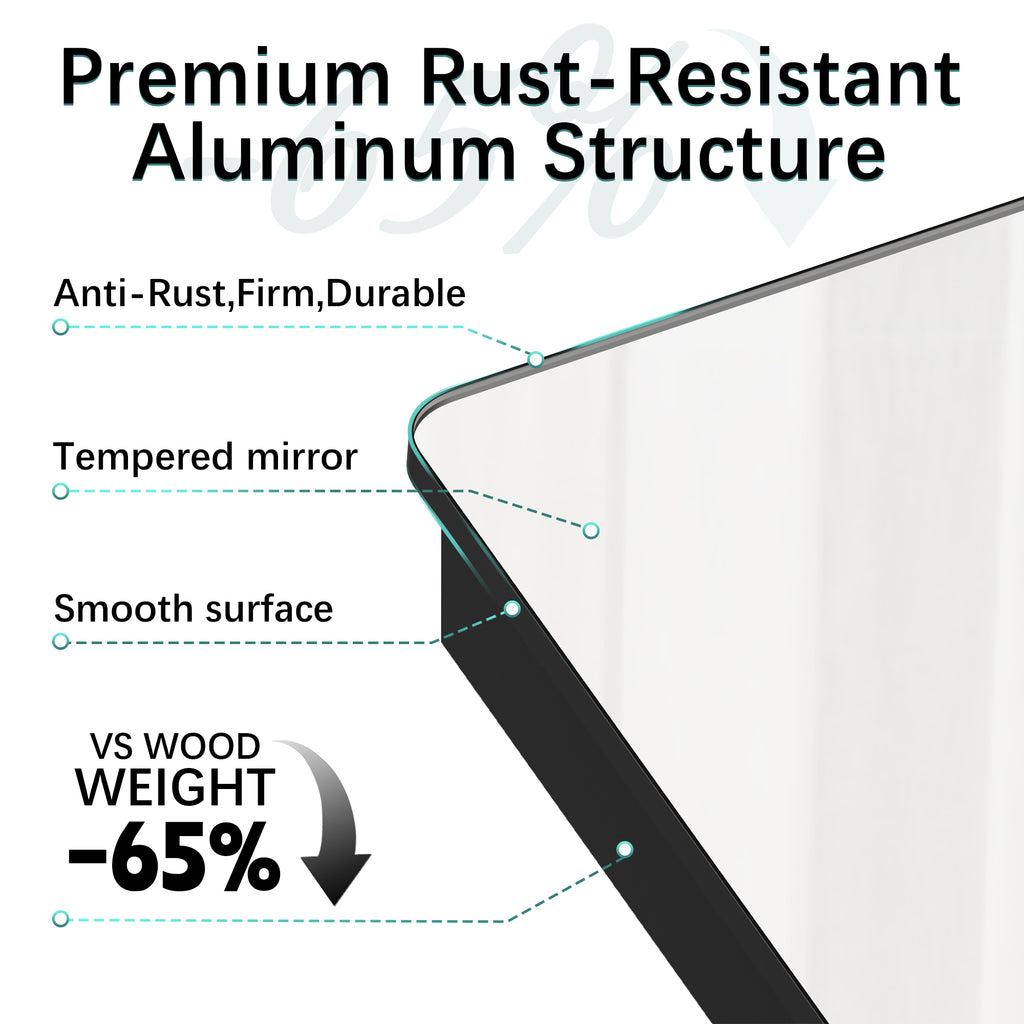 MemoCastle Recessed Medicine Cabinets for Bathroom with Mirror: 16x24 Wall Mount Mirrored Vanity Chest - 16 x 24 inch Small Storage Cabinet with Adjustable Shelves - Matte Black Frame