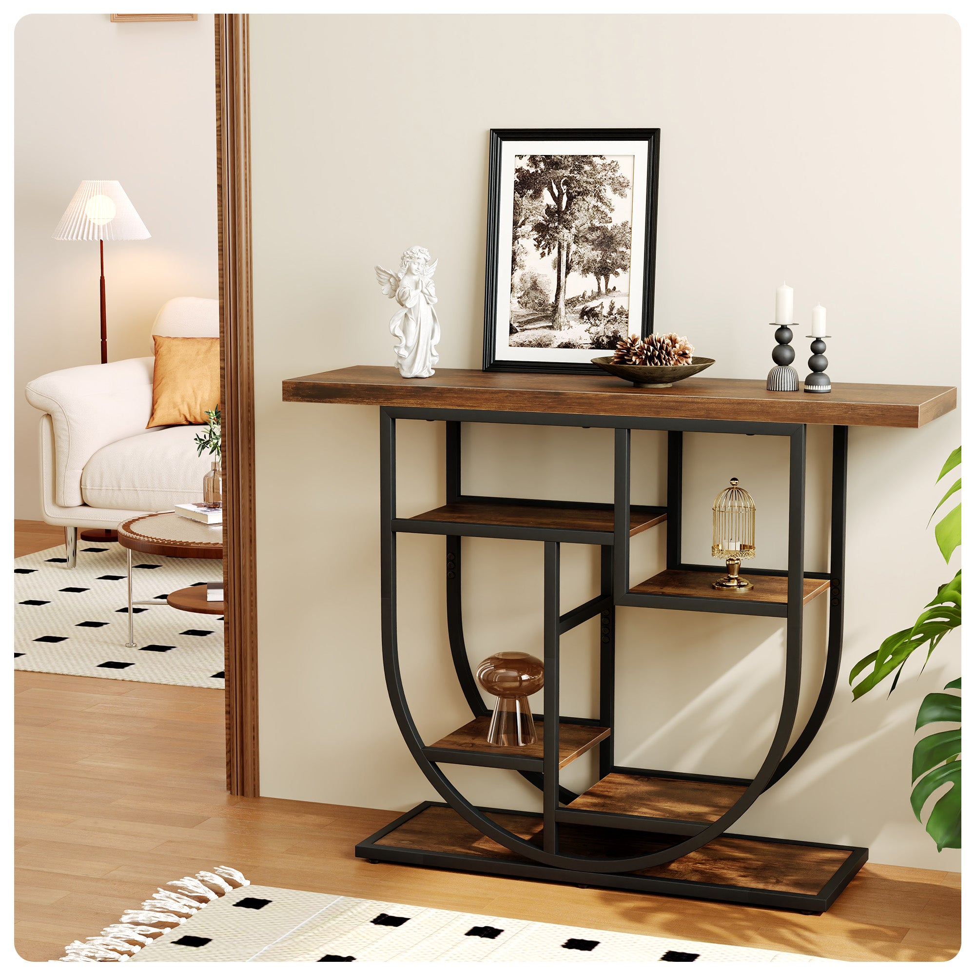 MemoCastle Modern Console Table for Entryway with Storage: 41.3 Inch Wood Sofa Tables for Living Room - Narrow Farmhouse Accent Desk for Home Decor