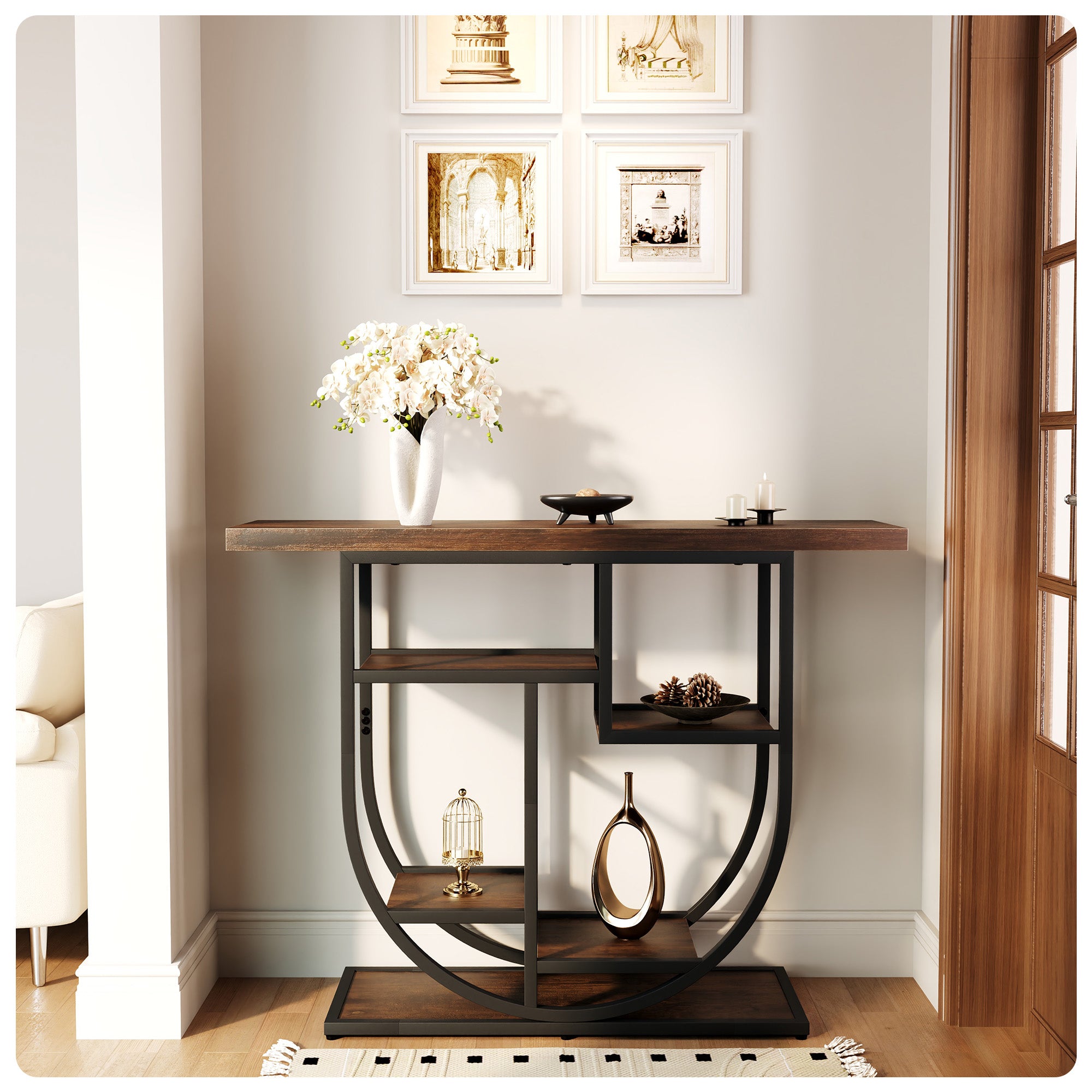 MemoCastle Modern Console Table for Entryway with Storage: 41.3 Inch Wood Sofa Tables for Living Room - Narrow Farmhouse Accent Desk for Home Decor